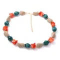 Collana di perle irregolari stile bohémien vintage da donna, gioielli in pietra colorata. - Stile 1