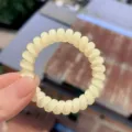 elastico per capelli trasparente a filo telefonico, fascia a spirale resistente per styling quotidiano. - Elastici a spirale giallo fresco