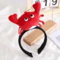 Schattige pluche rode krab haarband cartoon grappige haarhoepel feest foto haaraccessoires - Grote krab haardband