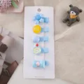Cute baby hair clips set with sweet cartoon designs for toddler daily wear and styling. - Smiley Face (5 Piece Set) / Yellow