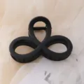 Matte black geometric hair claw clip for women, stylish acrylic hair catch for thick hair daily wear. - Black Figure-8 Hair Clips