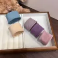 Primer plano de coleteros de terciopelo suave y sin costuras en varios tonos pastel. - 5 Piezas/Paquete / Colores Morandi