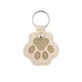 Cute cat paw shape pet hair storage leather keychain variant in beige color option - Cat Paw - Beige White
