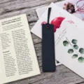 segnalibro in pelle vintage accessorio di lettura classico cancelleria regalo ufficio - Nero