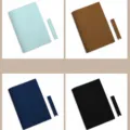 PU leather book cover notebook protector planner sleeve with bookmark ribbon 4 colors - Without Bookmark / Blue