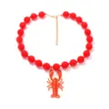 Collana con ciondolo aragosta di perline rosse dettaglio, moda vacanze estive spiaggia gioielli. - Collana Aragosta / Arancione