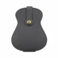 Etui en cuir pour médiator de guitare, pochette créative forme guitare avec bouton pression. - 108 * 138 mm / Gris