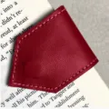 Leather magnetic bookmark diamond shaped page marker dark red book accessory for reading gift - Dark Red