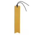 Yellow PU leather bookmark with black string, premium texture page marker for books. - Yellow