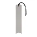 Grey PU leather bookmark with black cord and metal eyelet, elegant page marker for books. - Light Gray