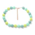 Chic macaron colored round beaded necklace resort style daily wear short jewelry for women - Style 5