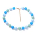Collana di perle rotonde colorate stile vacanza catena impilabile gioielli per donne moda - Modello due