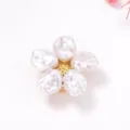 Exquisite baroque pearl flower button detail, cute pastoral style decorative item. - White