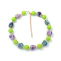 Collana di perle in ceramica irregolare in stile europeo e americano da donna gioielli alla moda - Verde