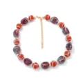 Collana di perle di ceramica irregolare semplice di modo di stile ins europeo e americano - Rosso