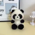 Cute panda plush keychain mini fluffy animal backpack pendant bag accessory soft gift - Panda