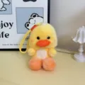 Cute yellow duck plush toy keychain fluffy mini animal pendant bag accessory gift - Duck