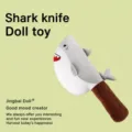 Funny shark knife plush toy novelty cute pillow creative doll gift for boys friends - Gray / 30 cm