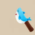 Cute shark knife plush toy funny stuffed animal pillow creative cartoon doll gift for boys. - Blue / 30 cm