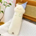 Cute cat long plush body pillow with blue plaid party hat soft sofa cushion bedside decor - 70 cm / Star Bear