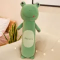 Green Frog Long Plush Body Pillow Cute Animal Stuffed Toy Soft Sleeping Cushion for Girls - Frog / 55 cm
