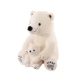 Cute mother and baby polar bear plush toy, soft stuffed animal for home decor gift. - 25cm