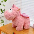 Morbido peluche unicorno rosa con corno glitterato e ali. Simpatico doudou per bambini. - 35 cm / Unicorno Rosa