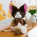 Zaino in peluche soffice carino design mostro morbido borsa da scuola bambola animale regalo - Gatto Marrone