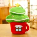 Niedliches Weihnachts Plüschtier Puppe Tischdekoration rote Tasse grüner Baum festliches Geschenk - Weihnachtsbecher-Tasche (mit Reißverschluss zum Aufbewahren eines Bechers)
