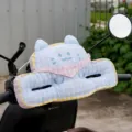 Blue plaid cat electric bike handlebar anti-collision safety pad for baby head protection - Blue Plaid
