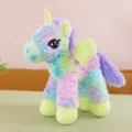 Cute rainbow unicorn plush toy soft stuffed animal doll children gift cute fluffy pink blue pony. - Rose Unicorn - Tie-Dye Green / 45 cm