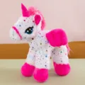 Cute angel unicorn plush toy with colorful stars and pink wings soft stuffed animal doll - Glitter Unicorn - Pink / 45 cm