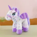 Cute star unicorn plush toy with purple wings and mane, soft rainbow pony doll for kids. - Glitter Unicorn - Purple / 45 cm