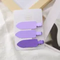 Set de pinces à cheveux bec de canard en métal violet Y2K, pinces pelle tendance pour coiffure. - Violet [lot de 3 barrettes à cheveux pelle]