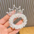 Kids crown pearl hair tie sparkling rhinestone elastic hair band cute hair accessories for girls - Princess Crown Hair Tie #3