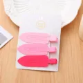 Joli ensemble de pinces à cheveux roses épingle à bec de canard douce pour femme fille frange - Pinces à cheveux plates sans trace roses (Lot de 3)
