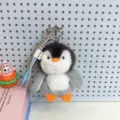 Grazioso peluche pinguino portachiavi soffice animale ciondolo borsa regalo auto - Pinguino Grigio / 6 pollici originale con etichette - Contiene palline