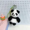 Cute panda plush toy keychain, fluffy animal pendant for car keys, bag charm and gift. - Black and White Panda / 6-Inch Genuine with Tags - Contains Pellets
