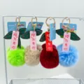 Fluffy plush pom-pom keychain cute cherry bag charm stylish metal key ring gifts - Cherry Pendant / 10cm