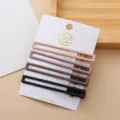 Ensemble de pinces à cheveux métalliques rectangulaires, 4 pièces élégantes pour le style quotidien. - Carré [lot de 4 café au lait]