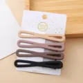 Pinces à cheveux en métal creux minimaliste lot de 4 couleurs nudes pinces bec de canard femmes - Forme de 8 [lot de 4 café au lait]