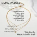 Dettagli della collana a tre strati placcata oro con misure e specifiche - Stile Strass Tondo Incastonato a 3 Strati / Oro (NMSN-P1410-4)