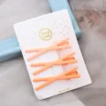 Ensemble de trois pinces à cheveux croisées couleur pêche mate, joli accessoire pour femmes - Orange [Lot de 3 pièces croisées]