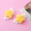 Cute plush star hair clip with soft angel wings, sweet winter hair accessory for women. - Yellow Star Wing Plush Hair Clip (1 Piece)