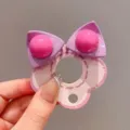 Kinderen Y2K dopamine haarklauw schattige kattenoren paars roze haaraccessoire - Paars [Enkele kattenoor haarspeld]