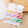 Set pinces à cheveux ondulées métal, barrette bec de canard dégradé pour coiffure quotidienne. - Carrés ondulés (Ensemble de 3 pièces couleurs bonbon)