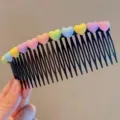 Kleurrijke hart haar kam voor kinderen, schattige snoep kleur pony insert kam haar - Grote gekleurde haarkam met hartje