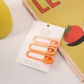 Détail de pinces à cheveux en métal dégradé, magnifique ensemble élégant et accessoire chic. - Orange vibrant # lot de 3
