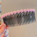 Kinderen schattige roze ster haar kam leuke meisjes zwarte plastic haar accessoire 1st - Grote roze haarkam met ster