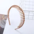 Korean style matte toothed wavy headband non-slip hair hoop washing face hair accessory - Toothed Headband / Khaki